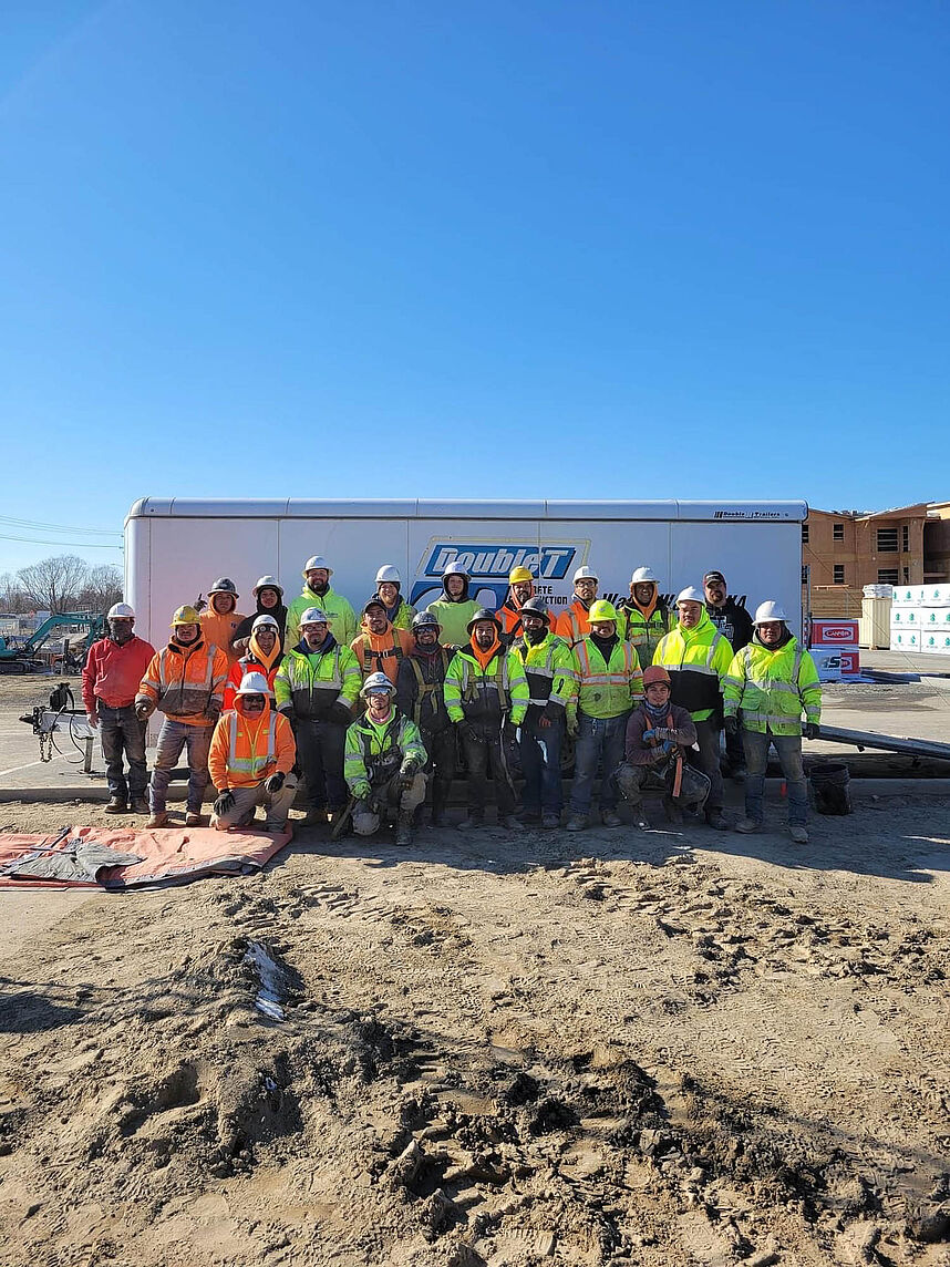 Our awesome concrete team after a long day's work