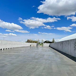 Concrete walls on a potato/onion storage shed