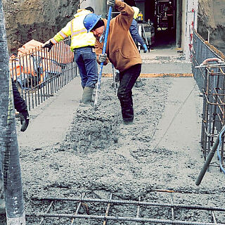 Our team working on a new concrete pour