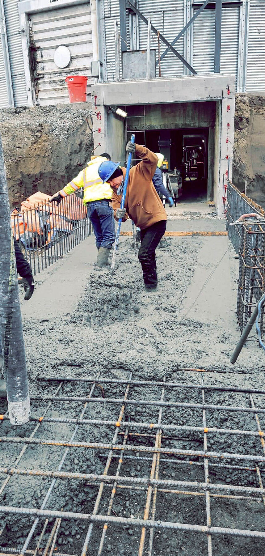 Our team working on a new concrete pour