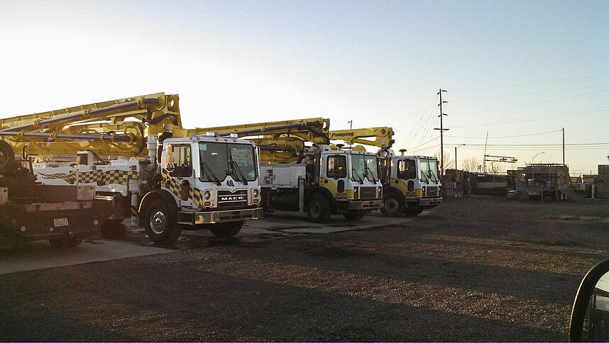 Some of our concrete pump ready for your next pour