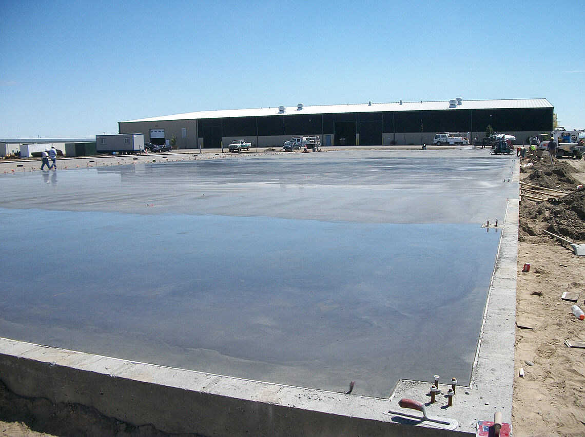 New commercial concrete slab