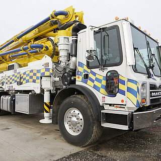 One of our concrete pump trucks
