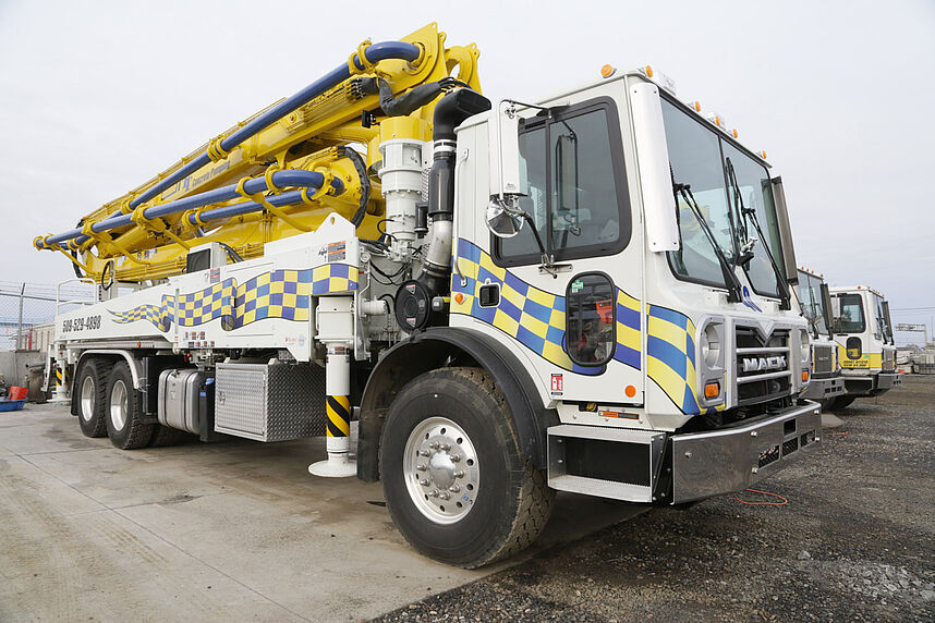 One of our concrete pump trucks