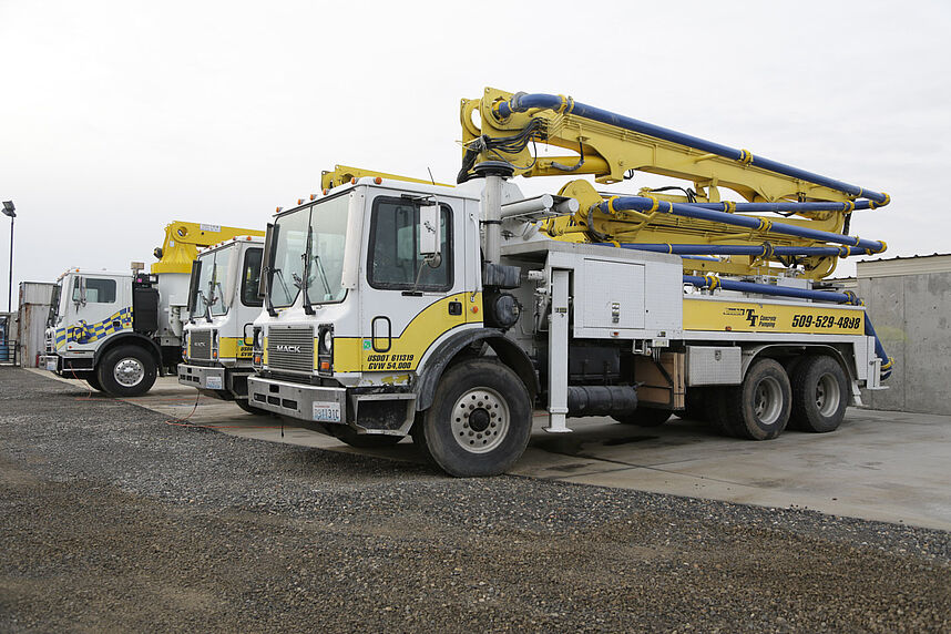 One of our concrete pump trucks