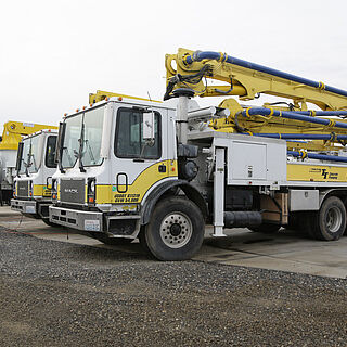 One of our concrete pump trucks